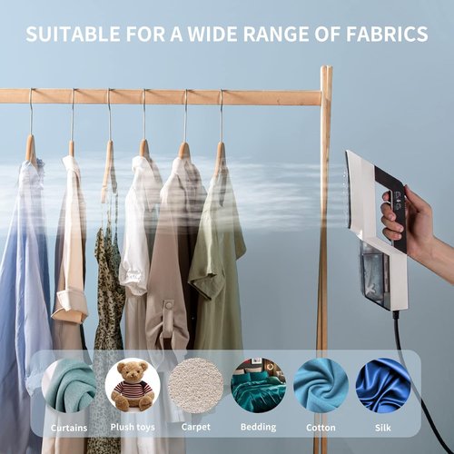 HOMETOP Handheld Clothes Steamer - 30-Second Fast Heat-Up, 1300W Portable Fabric Iron for Home & Travel