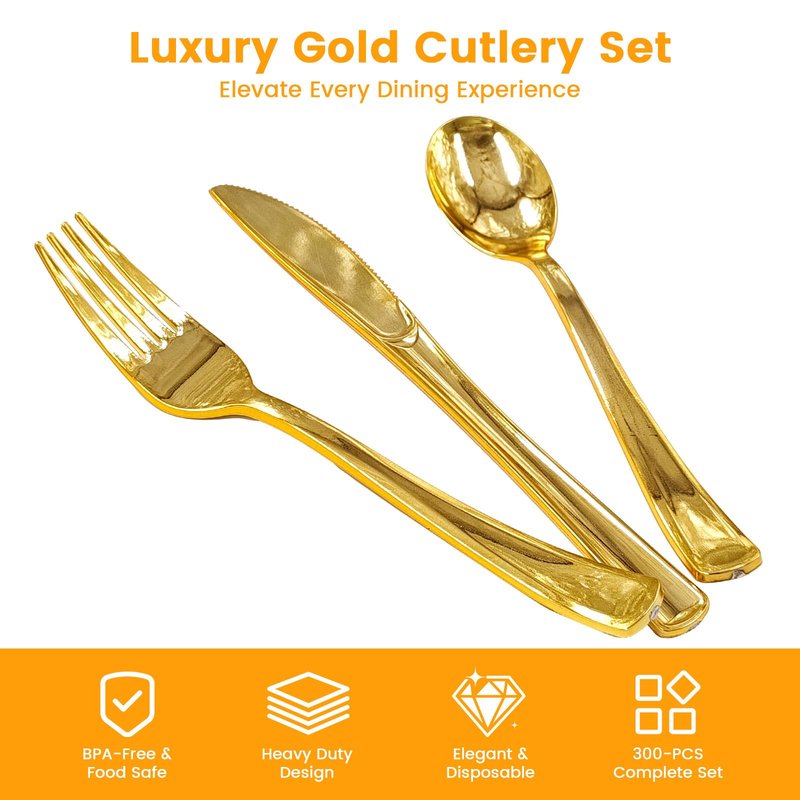 60 Pack Silver Plastic Silverware Set with Pre Rolled Napkins - Disposable Individually Wrapped Cutlery Set Includes 60 Forks, 60 Knives, 60 Spoons, 60 Napkins, Gold Utensils Set (Silver-60 Pack)