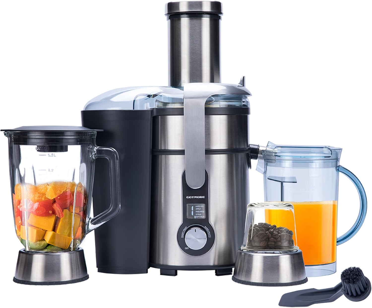 Skiennix Juicer Machine - 3-in-1 Blender & Grinder Combo with 1300W Power | 5 Speeds & LCD Screen