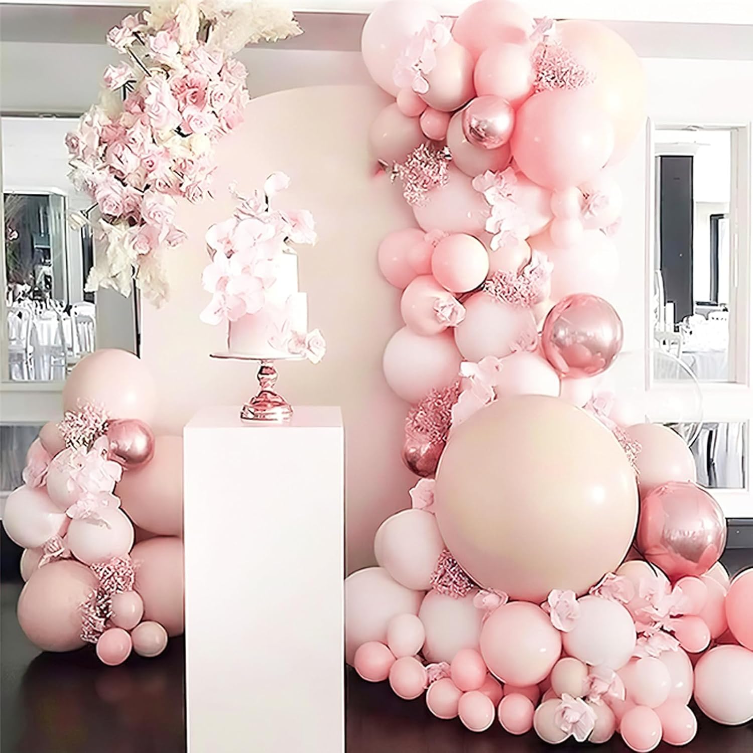 PartyWoo Pale Pink Balloon Arch Kit - 85pcs in 18", 12", 10", & 5" Sizes for Baby Showers & Parties