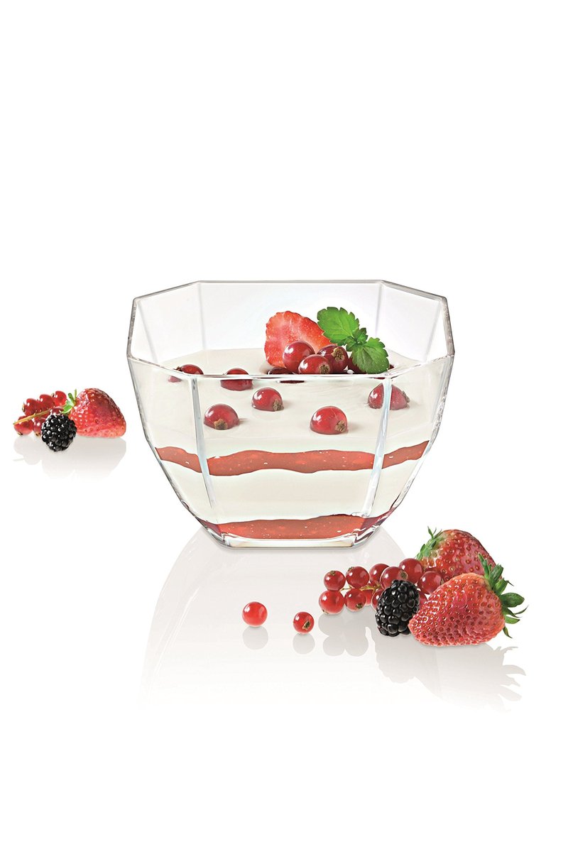 Barski - European Quality - Glass - Set of 6 - Small Bowls - Octagon - Could Be Used For Small Fruit/Nut/Dessert - Each Bowl is 4.3" Diameter - Made in Europe