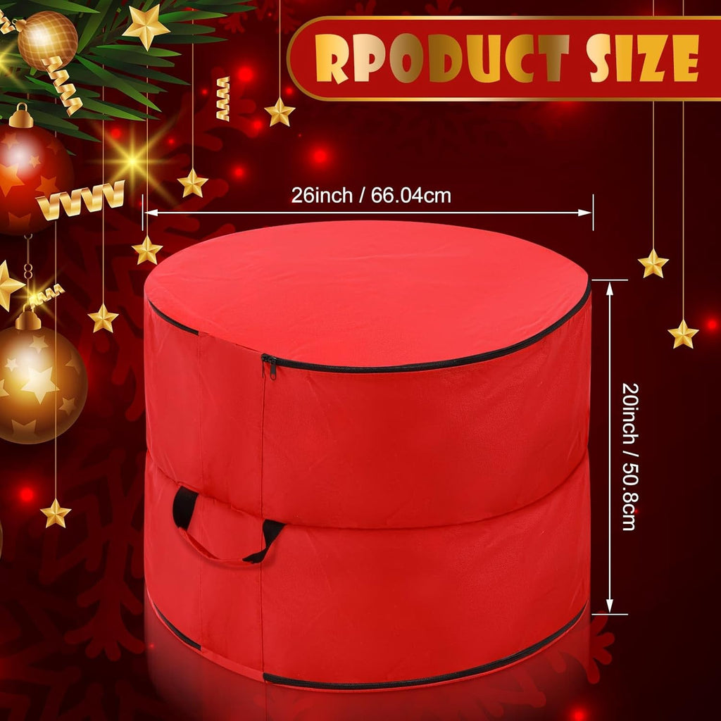 Regine Switzerland 26" Extra Large Double-Sided Christmas Wreath Storage Bag - Waterproof & Heavy Duty (2 Pcs)