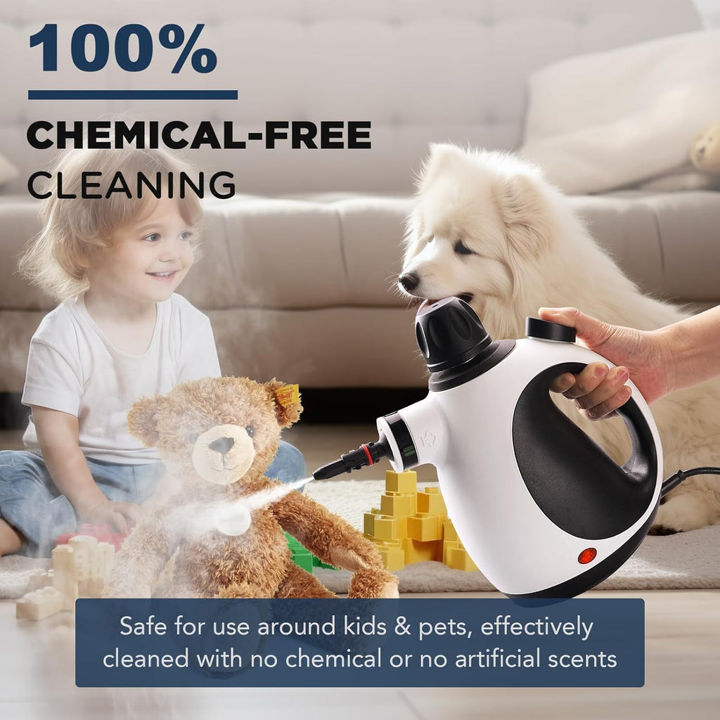Skiennix Handheld Steam Cleaner - Portable Upholstery Steamer with 10 Accessories for Home Use