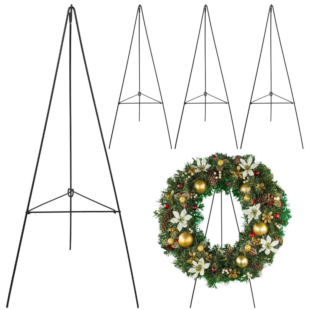 Soaoo Christmas Wreath Stand Christmas Wreath Holder Metal Easel for Cemetery Grave Flower Holder Gravestone Wreath Stand for Grave Marker Gravestone Flowers Decorations (4,30inch)