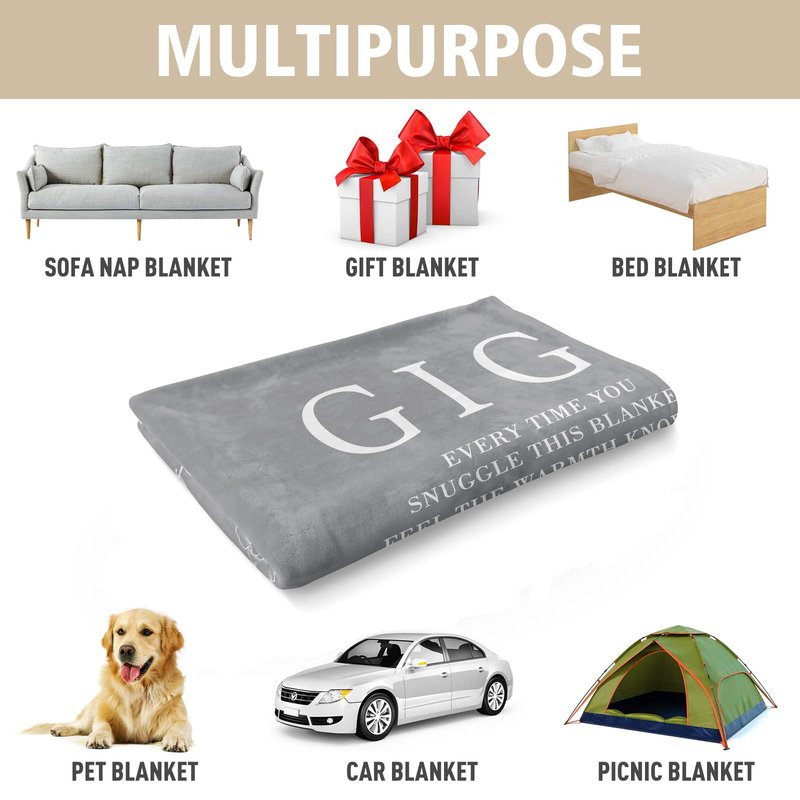 GiltGlimmer Mothers Day Gigi Gifts for Grandma, Gifts for Gigi Blanket, Grandma Birthday Gift from Grandkids, to My Gigi Throw Blanket 50" x 60"