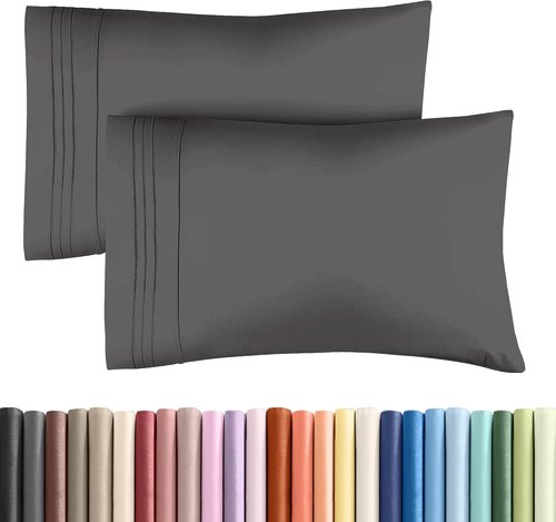 King Pillow Cases by LuxeSleep | Ultra Soft Hotel Quality Covers - Wrinkle Free & Stain Resistant - 2 Piece Set in Charcoal