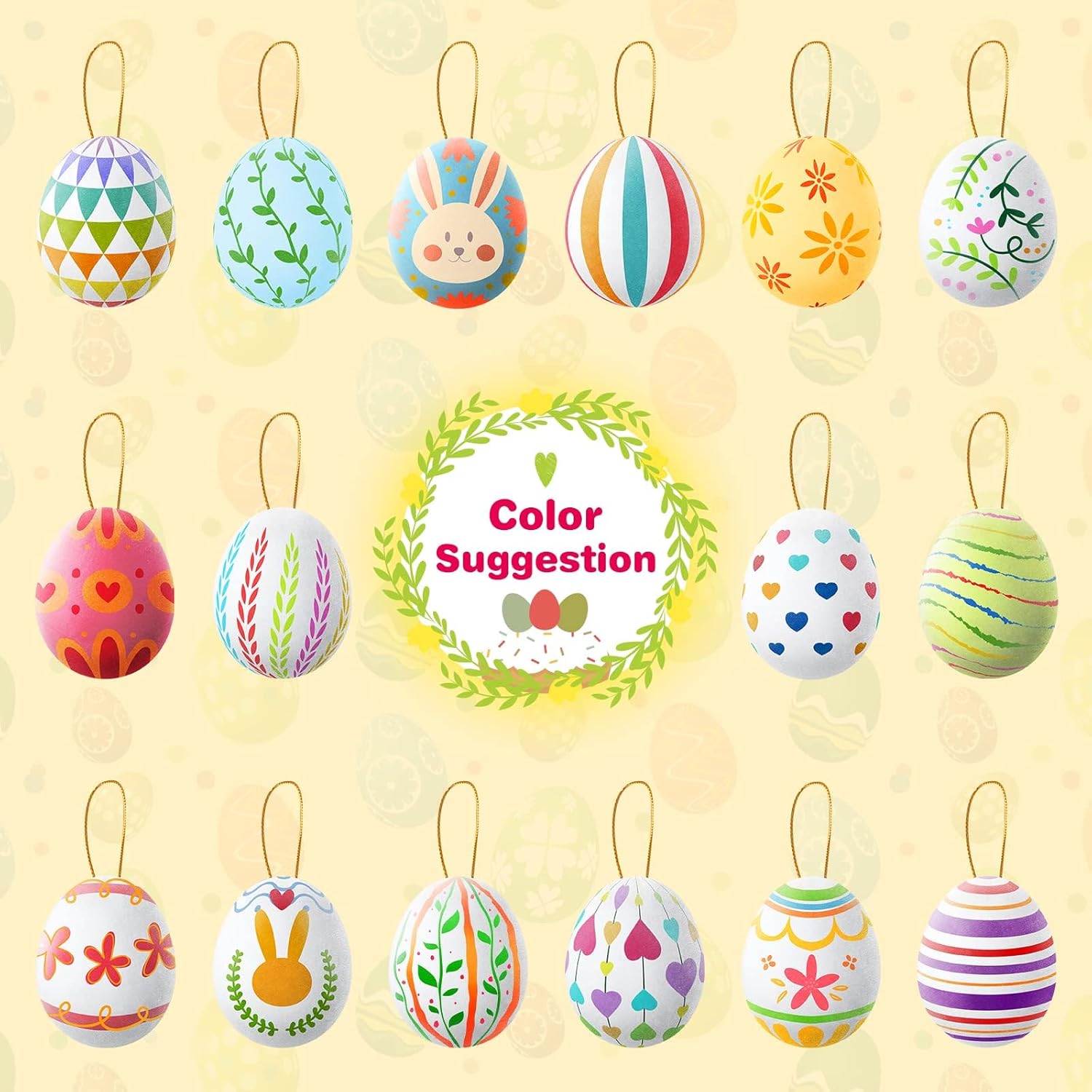 Skiennix Easter White Eggs Painting Kit - DIY Paintable Flocking Eggs with Doodle Kit | 28PCS for Decoration & Gifts