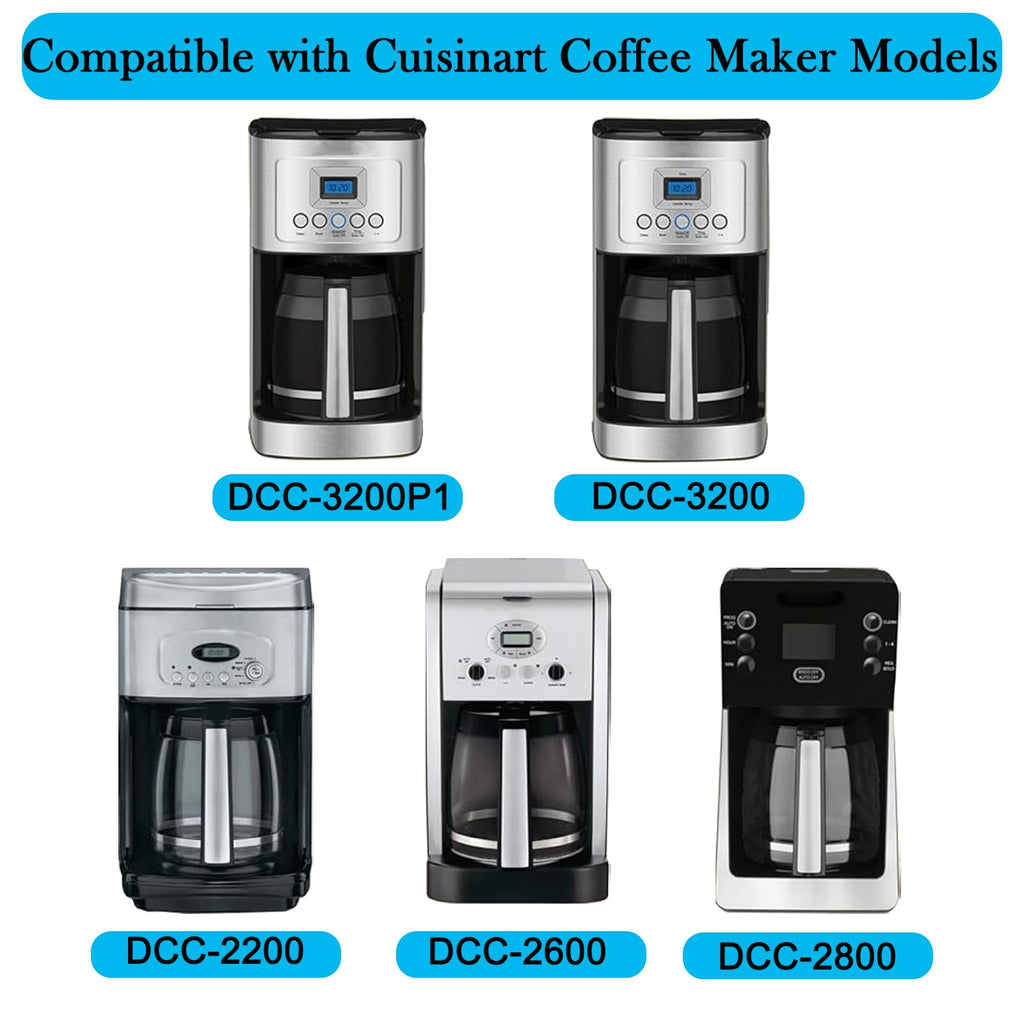 14-Cup Glass Carafe Replacement Compatible with Cuisinart Coffee Maker Models DCC-2200RC, DCC-2200, DCC-2600, DCC-2800, DCC-3200, DCC-3200P1, DCC-3200FR, DCC-T20, DCC-1800FR, CBC-7400, CBC-7000PC
