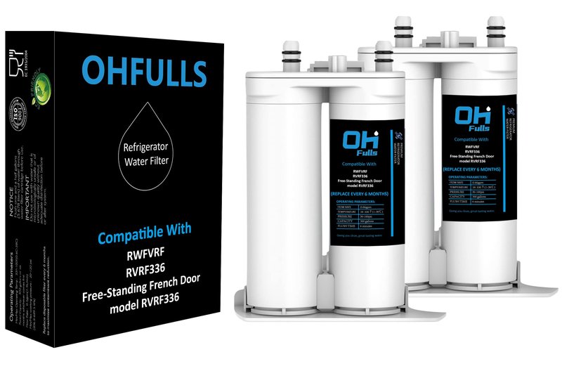 OHFULLS RWFVRF Water Filter Replacement, Compatible With Viking Water Filter RVRF336, 2-Pack, White