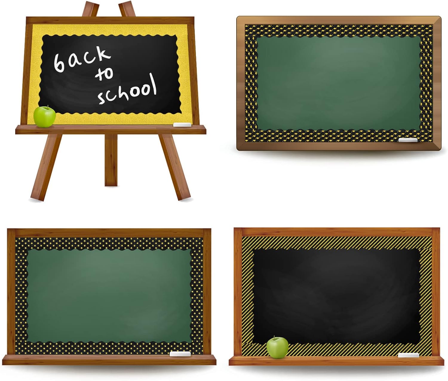 Whaline Graduation Bulletin Board Borders - Glitter Black & Gold Cap & Star Design | 69Ft Trim for Classroom & Party Decor