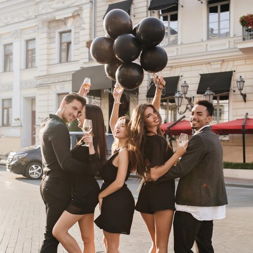 Black Balloons | 100 Pack 12-Inch Round Latex Balloons for Halloween & Black-Themed Events