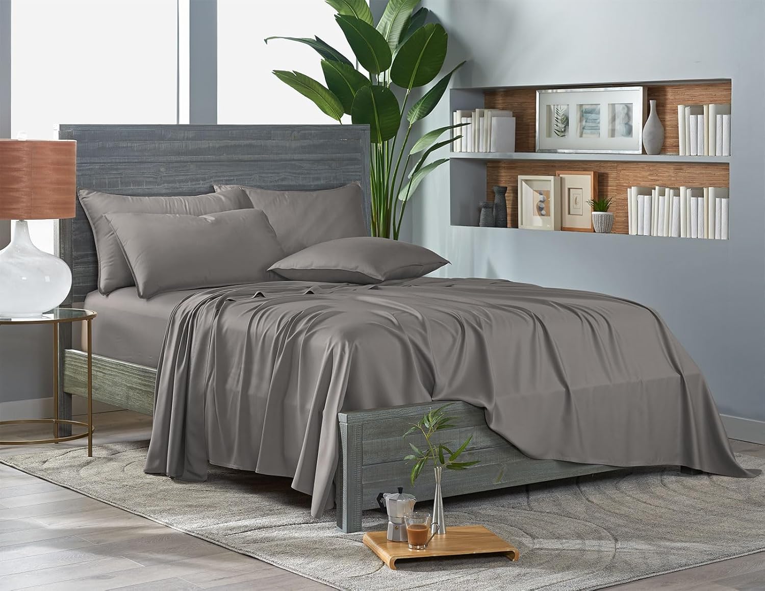 Pure Bamboo King Sheets - Luxuriously Soft 100% Organic Viscose Bed Sheet Set | Cooling & Durable (Graphite)
