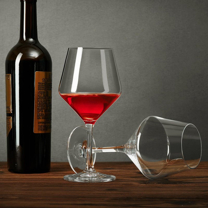 FrutPunch Hand-Blown Crystal Wine Glasses Set of 2, 16OZ, Long Stem Glasses for Red and White Wine, Christmas and Wedding Gifts (2)