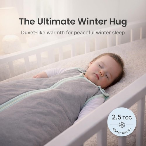 Baby Deedee Sleep Nest Original - 2.5 TOG Baby Sleep Sack for 0-6 Months | Soft Cotton, Gray Lagoon