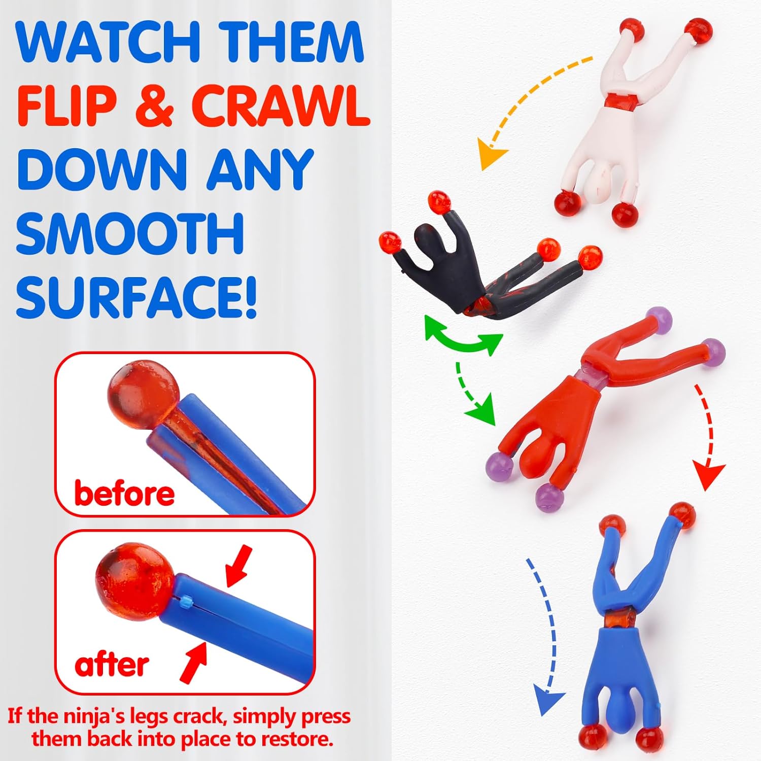 Skiennix 35PCS Sticky Wall Climbers - Fun Ninja Party Favors for Kids | Ideal Birthday Goodie Bag Stuffers