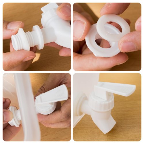 AiSmRu 2 Pcs 1.3 Gallon Fridge Beverage Drink Dispenser with Spigot, Slim Plastic Water Dispenser Cold Drink Dispenser Leakproof for Indoor Outdoor Party BBQ Wedding