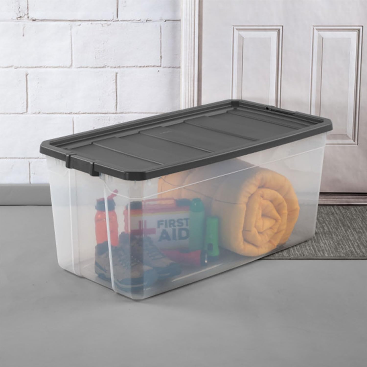 Sterilite Modular Stacker Box Set - Durable Clear Plastic Storage Bins with Latching Lids | 200 Quart, Stackable Organizers for Home & Office