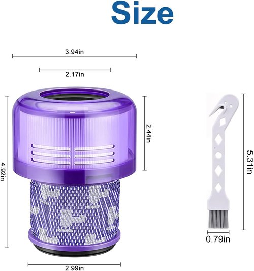 Dyson Vacuum Filter Replacement Parts - Compatible with V11 Torque Drive, V11 Animal & V15 Detect | High Efficiency
