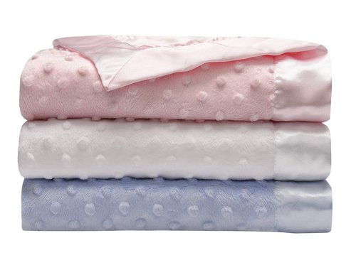 Baby Starters Textured Dot Blanket with Satin Trim, Pink 30" x 40"