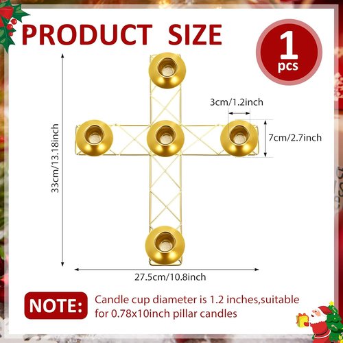 Jingmore Christmas Advent Candle Wreath Ring - Metal Holder for Pillar Candles | Rustic Table Centerpiece Decor