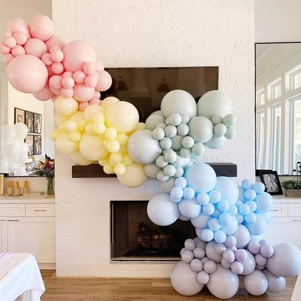 Voircoloria 95-Pack Pastel Balloons - Versatile Garland Arch Kit for Weddings, Birthdays & Events | 18/12/10/5 Inch