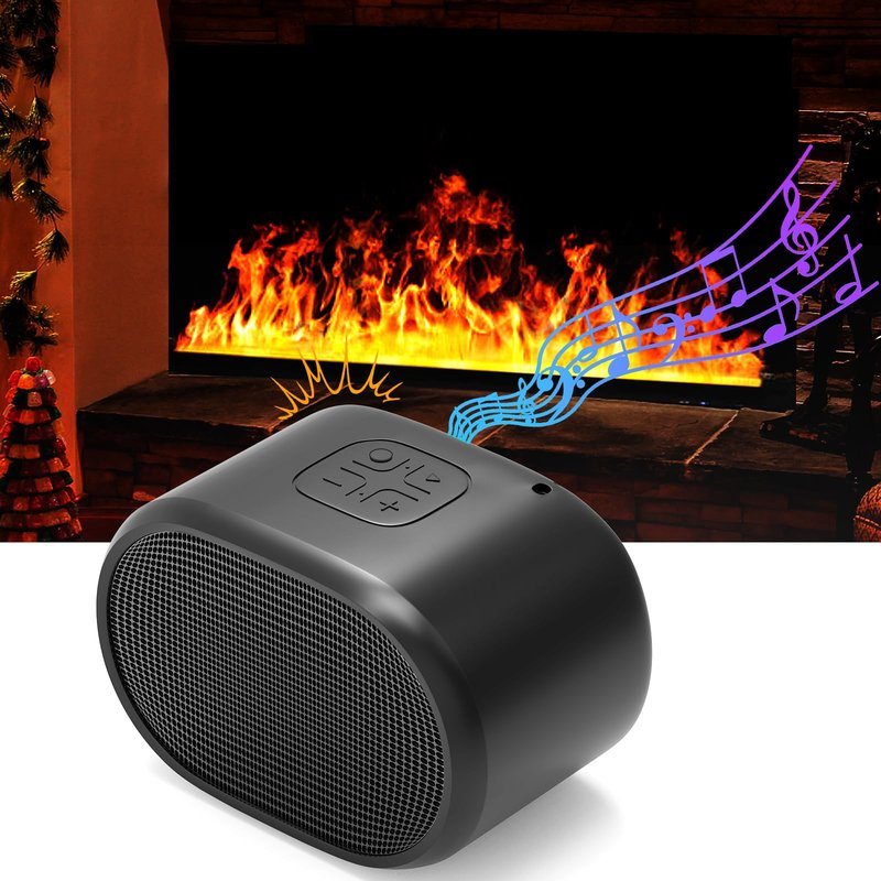 GUSUCIN Fireplace Crackling Sound Maker for Electric Fireplace, Rechargeable Realistic Fireplace Sound Box, Fire Crackler Sound System for Gas Fireplace, Winter Sleep White Noise Machine, Black