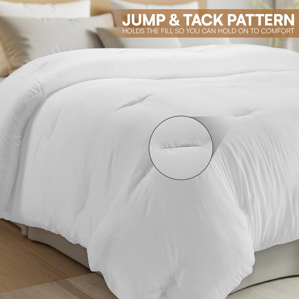 Utopia Bedding Queen Comforter - All Season Down Alternative Duvet Insert, Machine Washable | 88 x 88 Inches, White