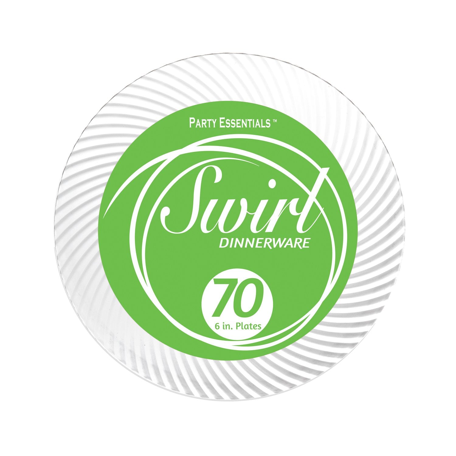 Party Essentials N687021 Swirl Plate, 6 ", Clear (Pack of 420)