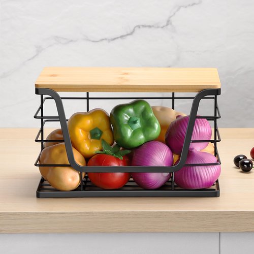 ALOCEO Extra Large Trash Bag Holder Dispenser With Bamboo Top, Wall Mounted Garbage Bag Dispenser Roll Holder for Kitchen Laundry Room Organization