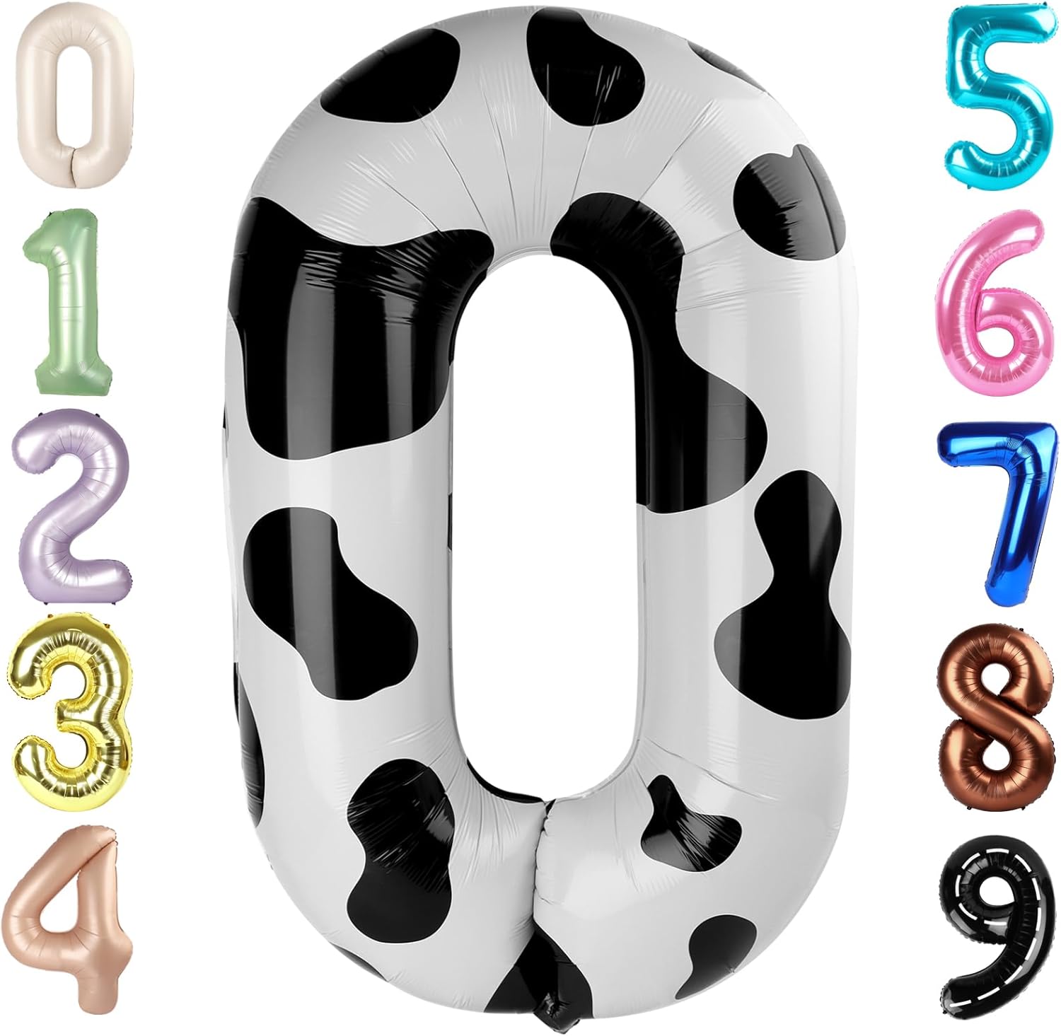 Number 0 Balloons - 40 Inch White & Black Birthday Decorations | Perfect for Milestone Events