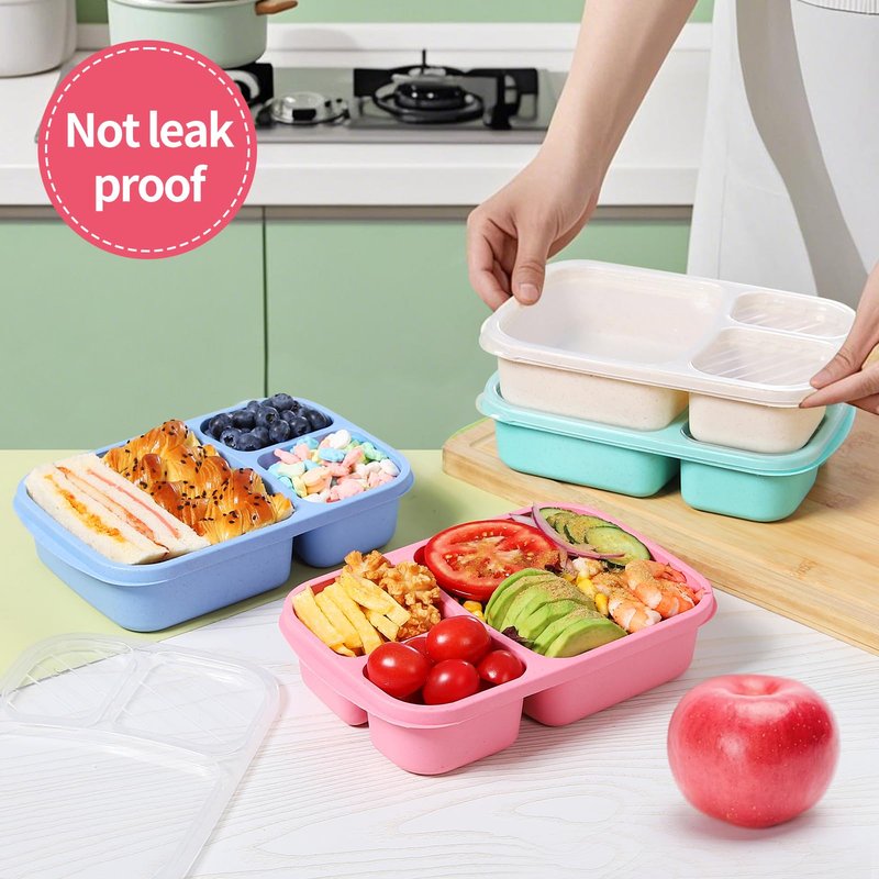 Lunch box meal prep containers snack containers-bento box food storage containers with lids snackle box container bento box adult salad container for lunch reusable for Work - Camping