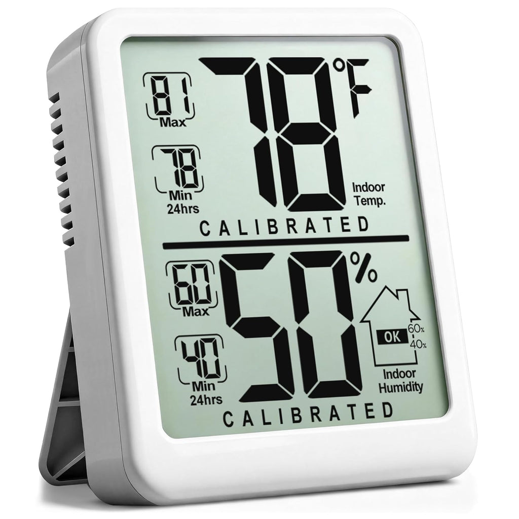 Antonki Digital Room Thermometer - Indoor Humidity Gauge with Max/Min Records | Battery Included