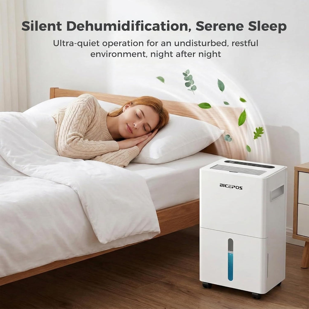 Skiennix 1500 Sq.Ft Dehumidifier - 21 Pints for Home, Auto Defrost & Intelligent Humidity Control