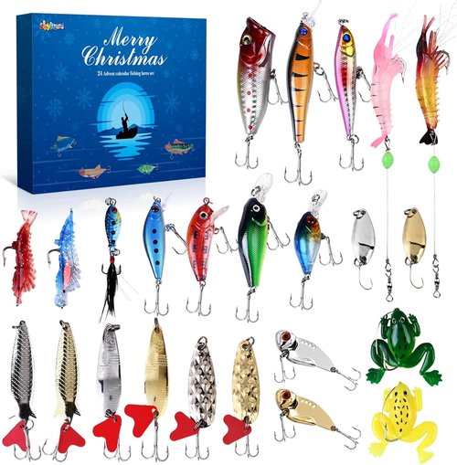 Fishing Advent Calendar 2025 - 24 Days of Premium Fishing Lures for Men & Teens