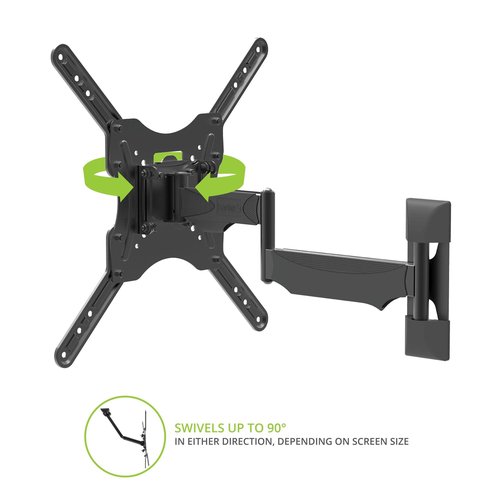 Kanto M200 Full Motion TV Wall Mount for 26" - 50" TVs | Articulating Arm with 18.6" of Extension | Up to 180° Swivel and 14° of Tilt | 4" Offset | VESA Compatible TV Bracket | Heavy-Duty Steel