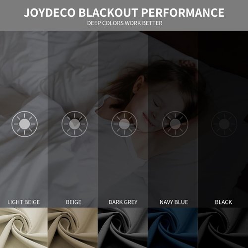 Joydeco Blackout Curtains - Thermal Insulated Room Darkening Drapes | 108 Inch Length, Dark Grey, 2 Panels Set