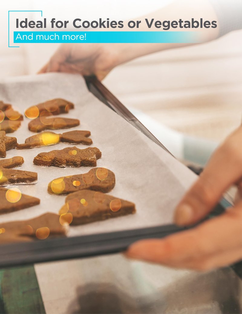 BLACK+DECKER 3-Piece Carbon Steel Baking Sheet Set, Includes 13”, 15”, 17” Cookie Sheets for Baking, 0.4mm Carbon Steel Baking Pans Set with Ceramic Non-Stick Coating, PFOA & PTFE Free, Black Finish