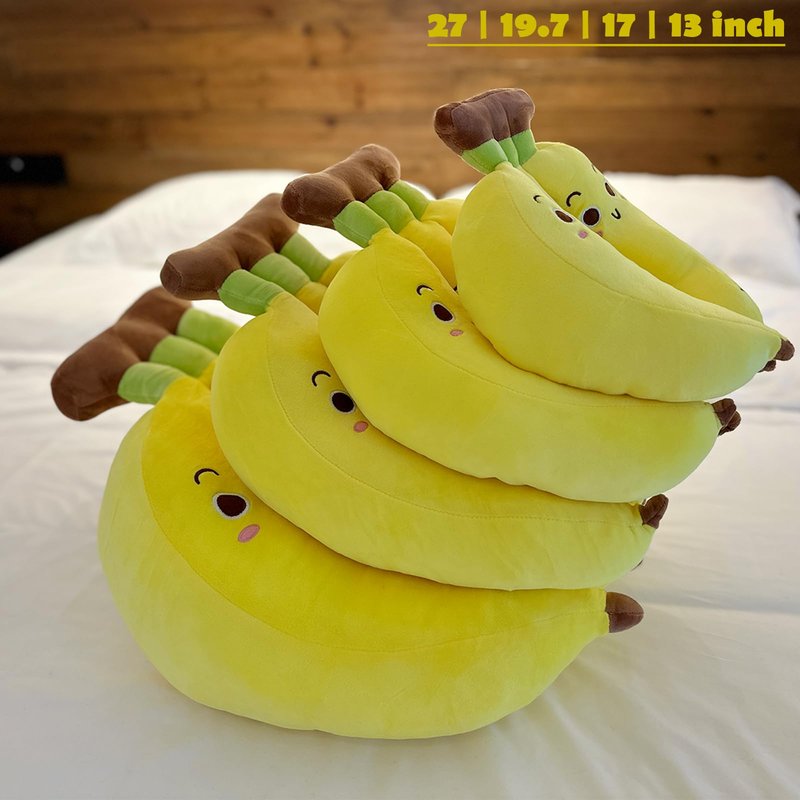 Hofun4U Banana Plush Pillow - 13" Stuffed Animal Fruit Toy Pillow Holiday for Girls Boys