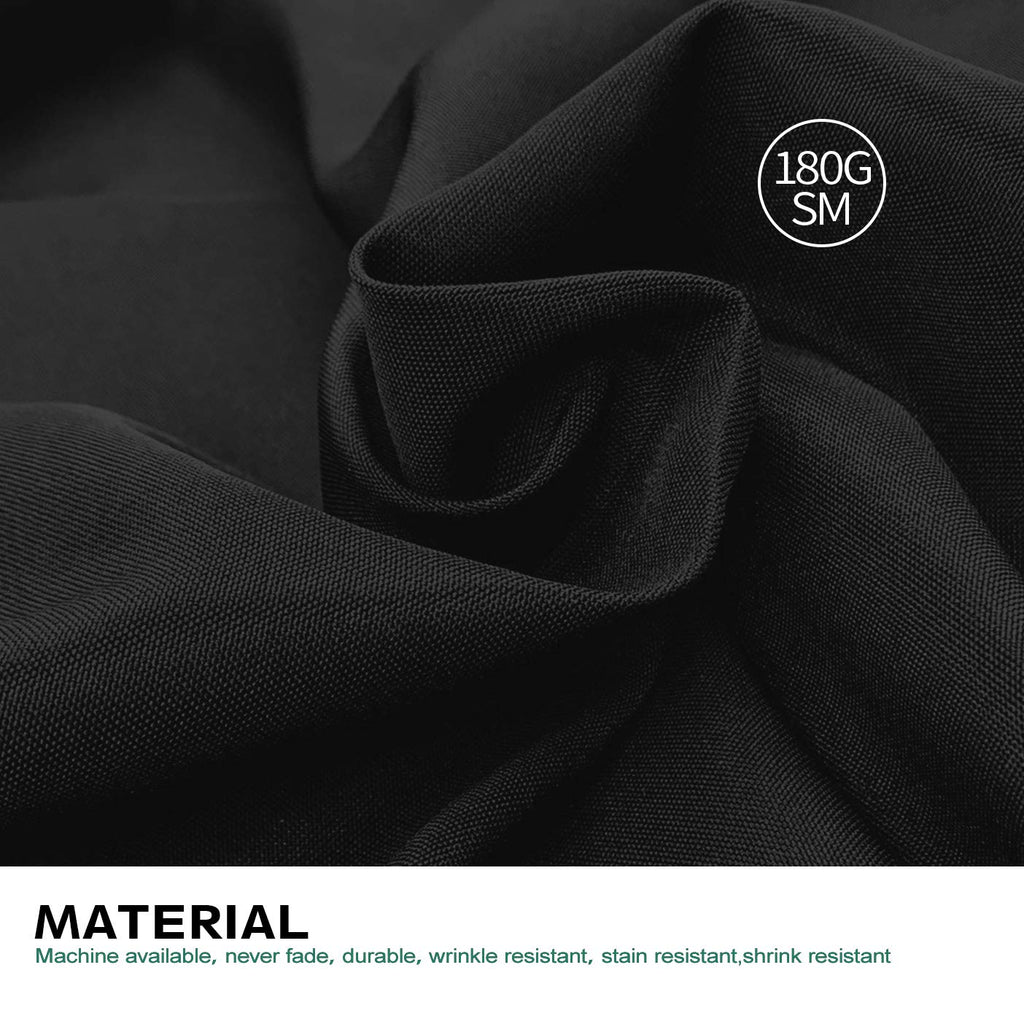 Surmente Black Tablecloth 90 x 156-inch Rectangular Polyester Table Cloth for Weddings, Banquets, or Restaurants