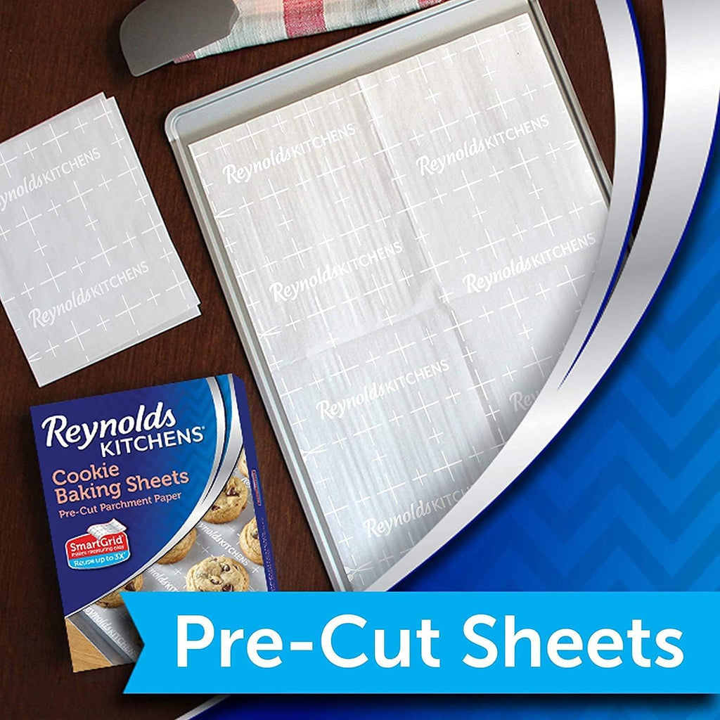 Reynolds Kitchens Parchment Paper Baking Sheets - Pre-Cut, 22 Sheets Per Pack, Perfect for Cookies