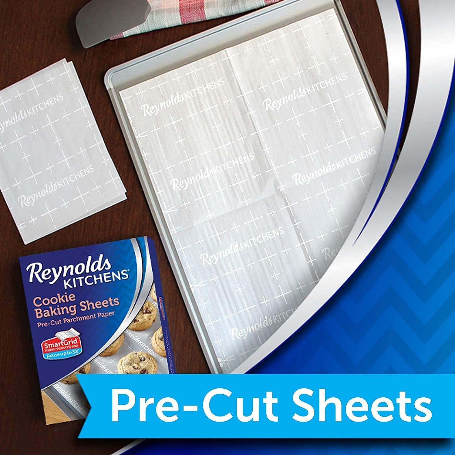Reynolds Kitchens Parchment Paper Baking Sheets - Pre-Cut, 22 Sheets Per Pack, Perfect for Cookies