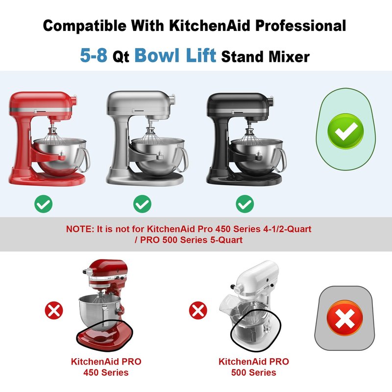 GuanQiao Food-Grade Bamboo Mixer Slider: For KitchenAid 5-8 Qt Bowl Lift Stand Mixer. Appliance Sliding Mat For Artisan, Kitchen Countertop Storage Accessories (Moving Tray)