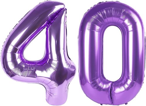40 Inch Purple Number Balloon - Glamorous 40th Birthday Party Decoration for Women & Men