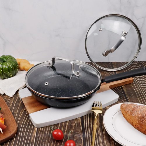 LC LICTOP 12 Inch Pot Lid, Universal Pot and Pan Cover Replacement - Dishwasher Safe, Oven Safe, Tempered Glass Cover with 304 Stainless Steel Edge & 201 Handle for Kitchen