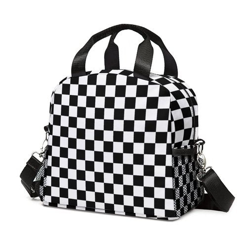 Fekroma Lunch Bag Insulated Lunch Box Reusable/Washable/Durable Lunchbox Lightweight Lunch Tote Bag (Checkered, One Size)