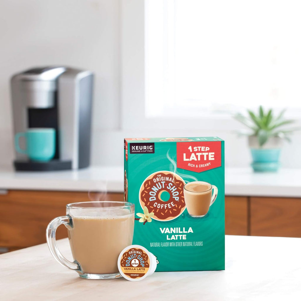 Original Donut Shop Vanilla Latte K-Cup Pods - Flavored Coffee, 20 Count for Keurig