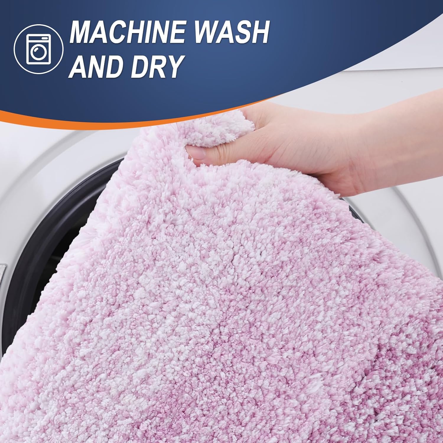 OLANLY Bathroom Runner Rugs - Extra Soft Microfiber Bath Mats | Quick Dry, Washable, 54x24, Pinkish-Purple