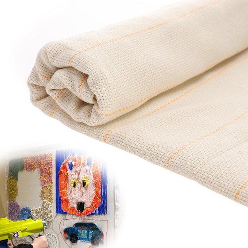 Monk's Cloth 40" x 40" Overlocking Tufting Fabric - Marked Lines for DIY Rug Punch Needle Projects