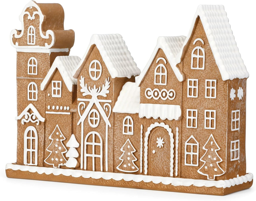Yookeer Gingerbread House Decor - Festive Resin Collectible Figurines | Christmas Centerpiece for Home