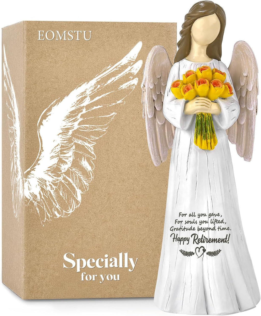 Sentimental Retirement Gifts for Women | Hand-Painted Angel Figurine - Perfect Gift for Teachers, Nurses & Friends - 7”